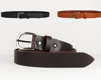 LEATHER BELT  personalized black brown or tawny for men and women