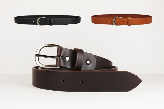 LEATHER BELT Personalized Black Brown or Tawny for Men and  display picture 1