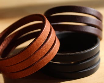 Genuine Leather Bracelet 3 Strands Adjustable for Women / Gift for Her, Christmas Gift, Leather Wedding