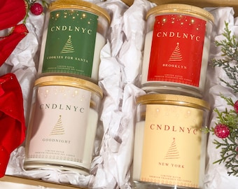 CNDLNYC | Christmas/Holiday Candle 4 pcs Set | Holiday Candle Set | Soy Christmas Candle | Handmade