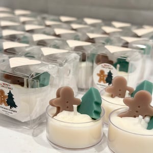 CNDLNYC | Christmas Tealight Candle with Gingerbread Man and Christmas Tree