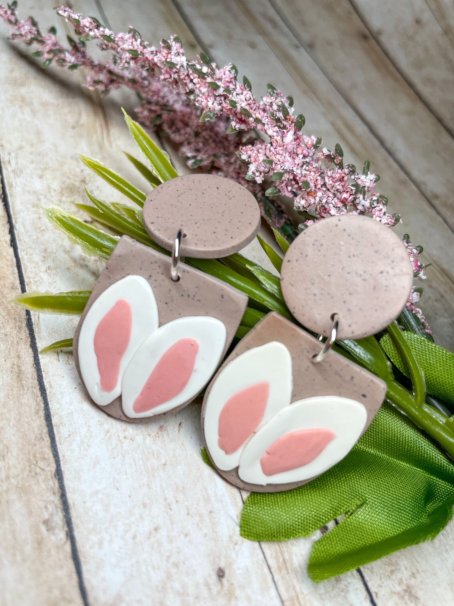 Easter bunny Earrings clay earrings spring earrings Handmade Etsy