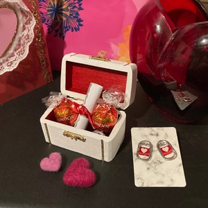 Boîte d’amour coeur en bois, cadeau personnalisé, note manuscrite, Saint-Valentin