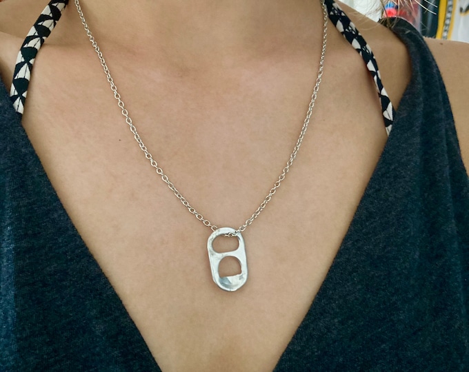 Can Tab Necklace, Sarah Cameron Inspired, Outer Banks, Recycled Jewelry