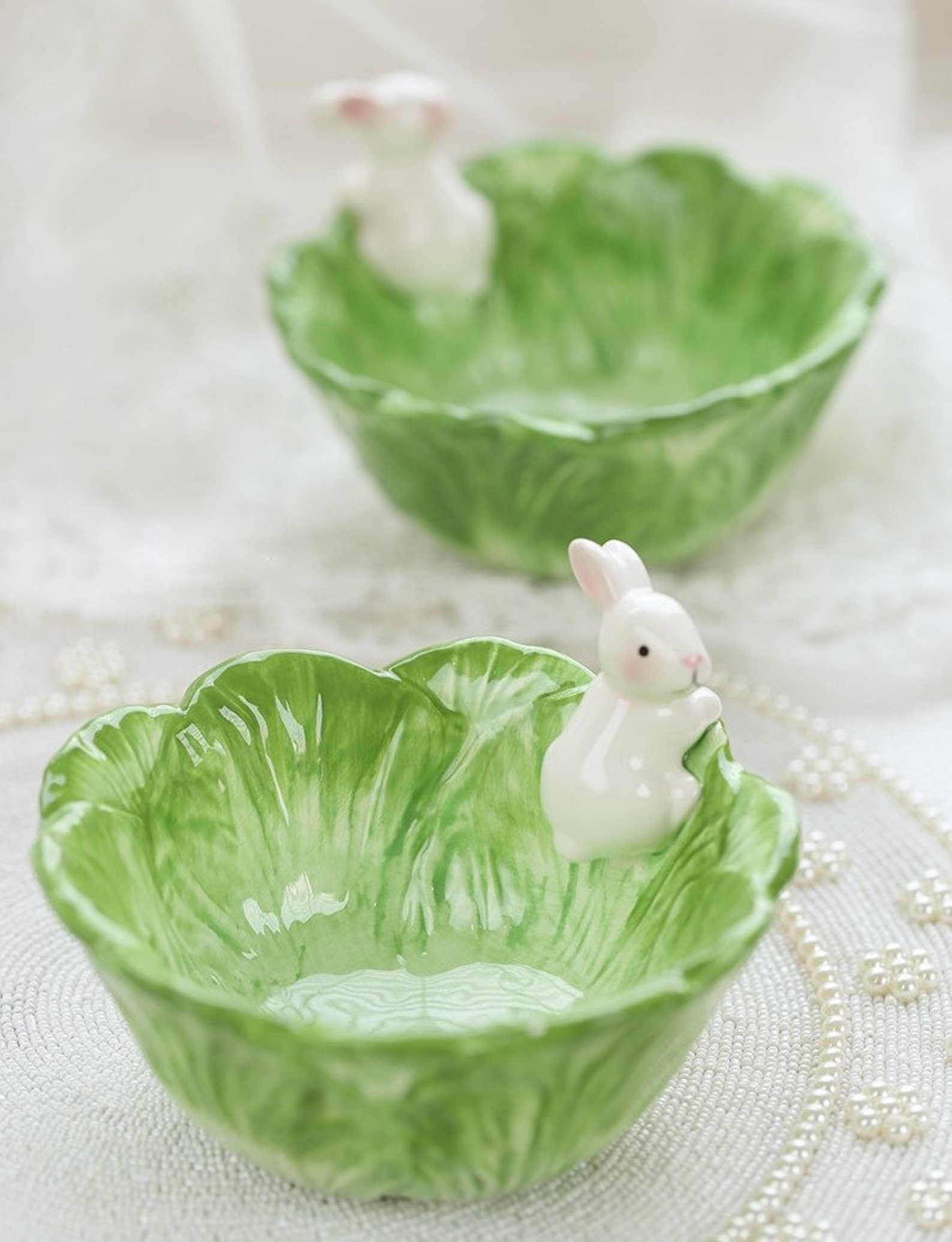 Cabbage rabbit cutlery Bunny Bowl Handmade Animal Dish Etsy