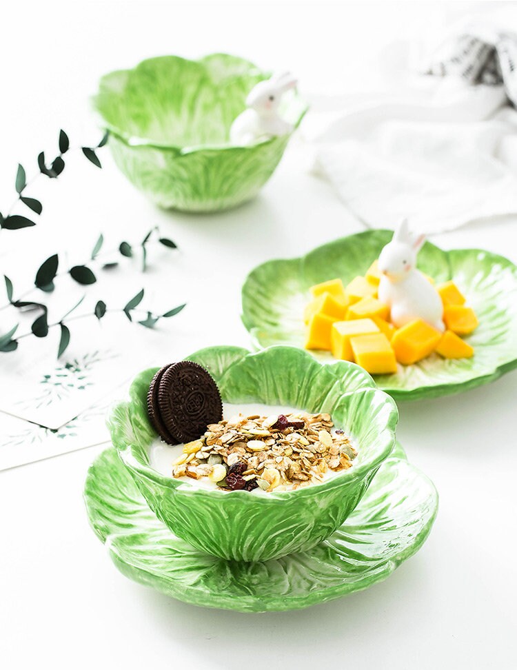 Cabbage rabbit cutlery Bunny Bowl Handmade Animal Dish Etsy