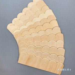 12PCS Miniature 1/12 Unfinished Wooden Dollhouse Roof Tiles Shingle DIY Model