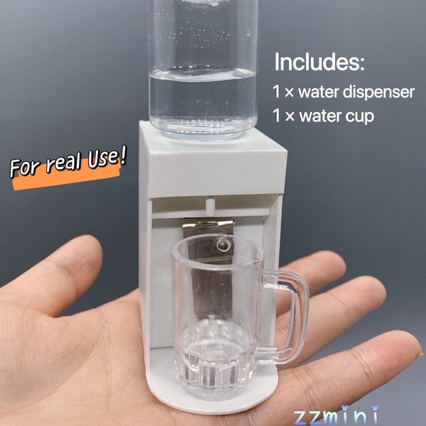 Dollhouse Miniature REAL Working Mini Water Dispenser Battery Powered Cooking Kitchen Set Toy Gift