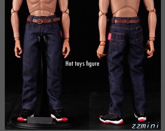 1/6 Scale Men Blue Classic Jeans Pants For 12&quot; Hot Toys Phicen Action Figure BJD