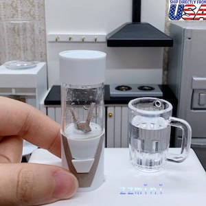 Dollhouse Miniature REAL Working Mini Cooking Fruit Juicy WHITE Blender For Real Cooking Kitchen Show