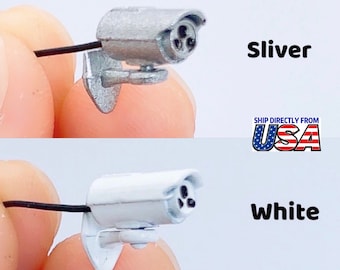 2PCS Dollhouse Miniature1:12 Mini White Alloy Webcam Model Accessories Toys Decoration Super Cute