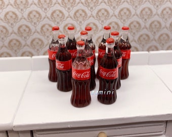 1:12 Dollhouse Miniature 10 Bottles Coca-Cola Coke Soda Beverage Drink Model Wholesale