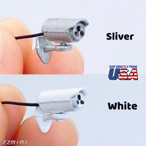 2 STUKS Poppenhuis Miniatuur 1:12 Mini Witte Legering Webcam Model Accessoires Speelgoed Decoratie Super Leuke