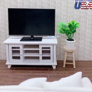 Dollhouse Miniature Mini TV Two Way Use Modern Wall Mounted TV Monitor Model Room Decoration Toy