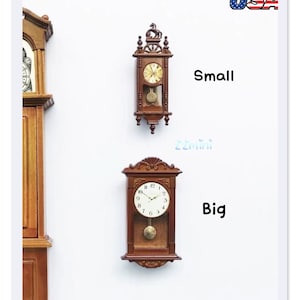 Dollhouse Miniature Wooden Wall Clock Decoration Furniture Toy Gift
