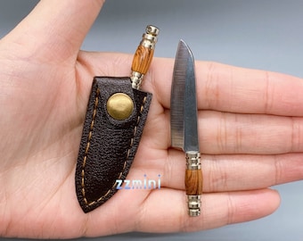 World Smallest Real Miniature Tiny Working Pocket Stainless Steel Chef Cooks Knife For Real Mini Cooking Gift