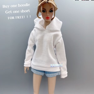Handmade White Hoodie For 11.5inch Fashion Doll Princess Top Doll Clothes 1/6 Toy
