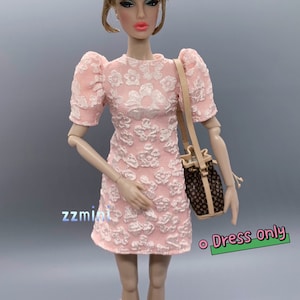 Fashion Doll Dress Pink Flower Little Classical Evening Dress Clothes for 11.5 Doll image 1