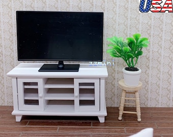 Dollhouse Miniature Mini TV Two Way Use Modern Wall Mounted TV Monitor Model Room Decoration Toy