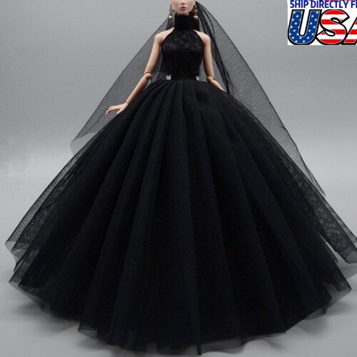 Glitter Black Wedding Dress 11.5inch Fashion Doll Princess - Etsy