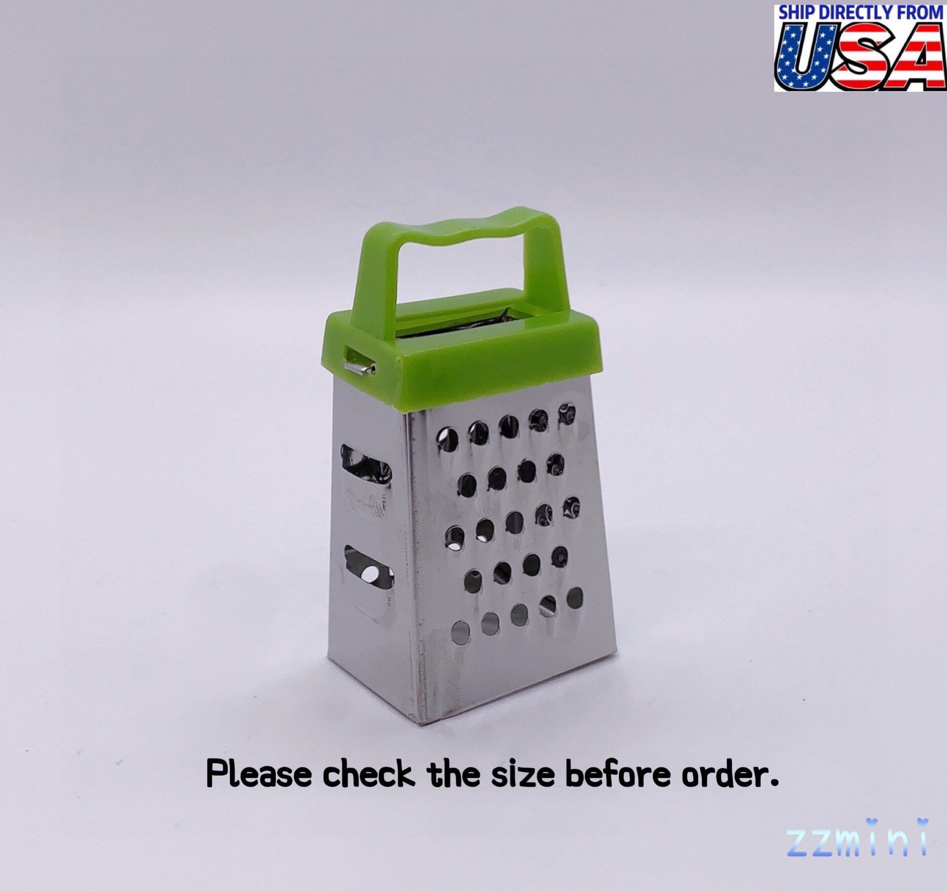Handy Housewares Mini Grater with Container - Ideal for Grating Garlic, Cheese and Zesting Citrus - Random Color