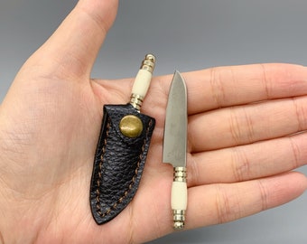 World Smallest Real Miniature Tiny Working Pocket Stainless Steel Chef Cooks Knife For Real Mini Cooking Gift