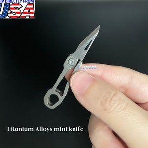 World Smallest Real Titanium Alloys Miniature Tiny Working Pocket Knife For Real Mini Cooking Gift