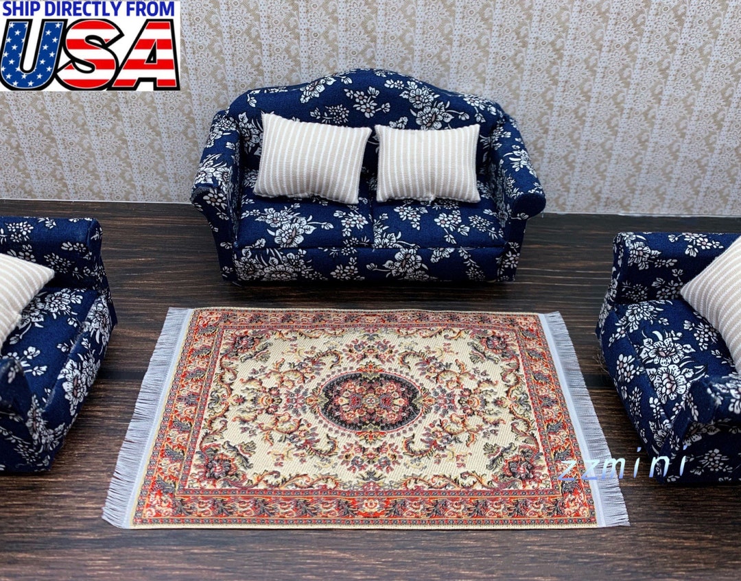Dollhouse Miniature 1:12 Small 4X6 Persian Rug Carpet Mini Furniture ...