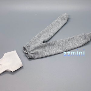 2pcs Handmade White Tee and Grey Pant For 11.5inch Fashion Doll Princess Top Doll Clothes 1/6 Toy