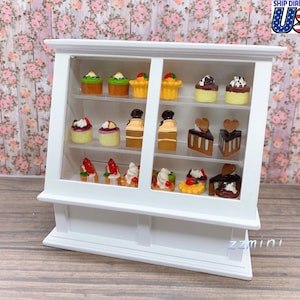 1/12 Puppenhaus Miniatur Bäckerei Schrank 1/12 Lebensmittel Anzeige Regal Vitrine Ladentheke