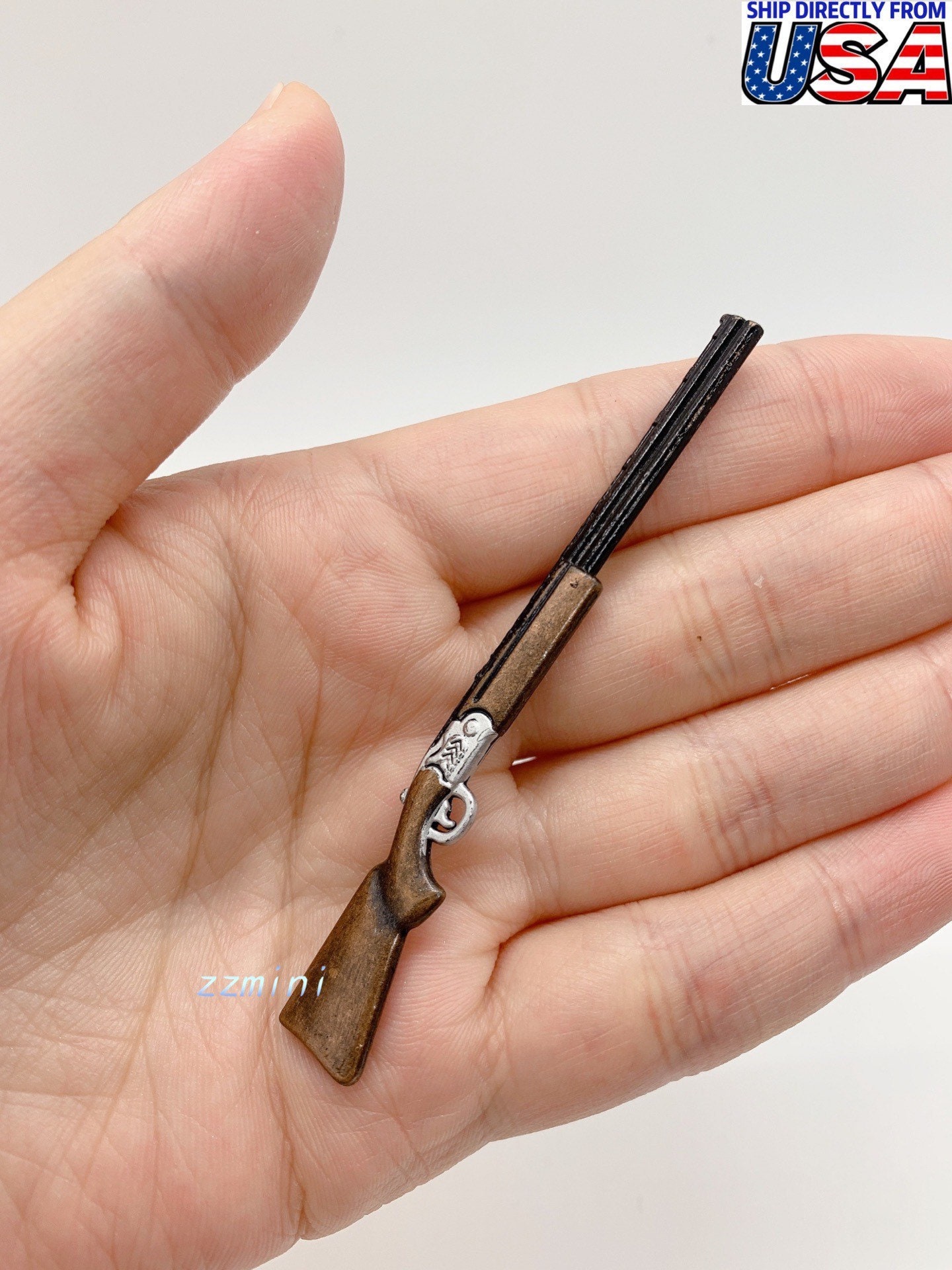 Bambole Casa Western Rifle Pistola Miniatura 1:12 Scala Ornamento - Foto 4