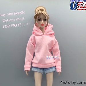 Handmade Pink Hoodie For 11.5inch Fashion Doll Princess Top Doll Clothes 1/6 Toy