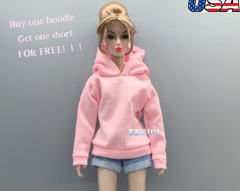 Handmade Pink Hoodie For 11.5inch Fashion Doll Princess Top Doll Clothes 1/6 Toy