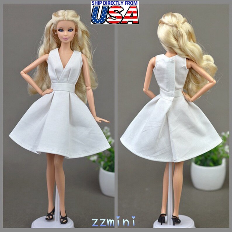 Fashion Doll Dress White Little Classical Evening Dress Etsy