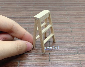 1:12 Dollhouse Miniatures Wooden Mini Ladders Decoration Accessories