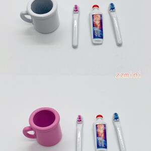 1/12 Dollhouse Miniature 4PCS Toothpaste and Tooth Brush Toothbrush Set ...
