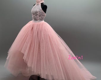 Handmade Pink Dress for 11.5" / 30cm Fashion Doll Wedding Gown Clothes Outfit