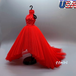 NEW! High Quality Handmade Clothes For 11.5'' / 30cm Fashion Doll Dress Red Gown Wedding Dress