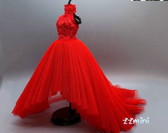 NEW! High Quality Handmade Clothes For 11.5'' / 30cm Fashion Doll Dress Red Gown Wedding Dress