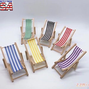 1/12 maison de poupée miniature plage salon pont pliant chaises colorées fée jardin poupée art meubles accessoires jouet cadeau