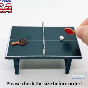 1/12 Dollhouse Miniature Ping-Pong Tennis Table Sports Mini Photography Props Decoration Mini Toy Gift