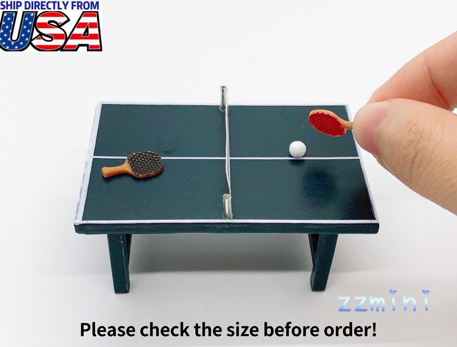 1 Set of Mini Table Miniature Table Tennis Table Toys Miniature Sports  Equipment