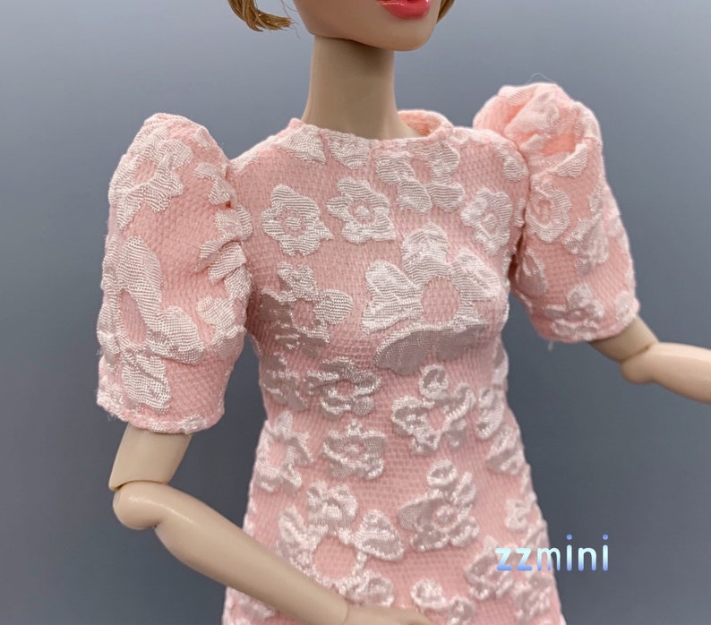 Fashion Doll Dress Pink Flower Little Classical Evening Dress Clothes for 11.5 Doll image 3