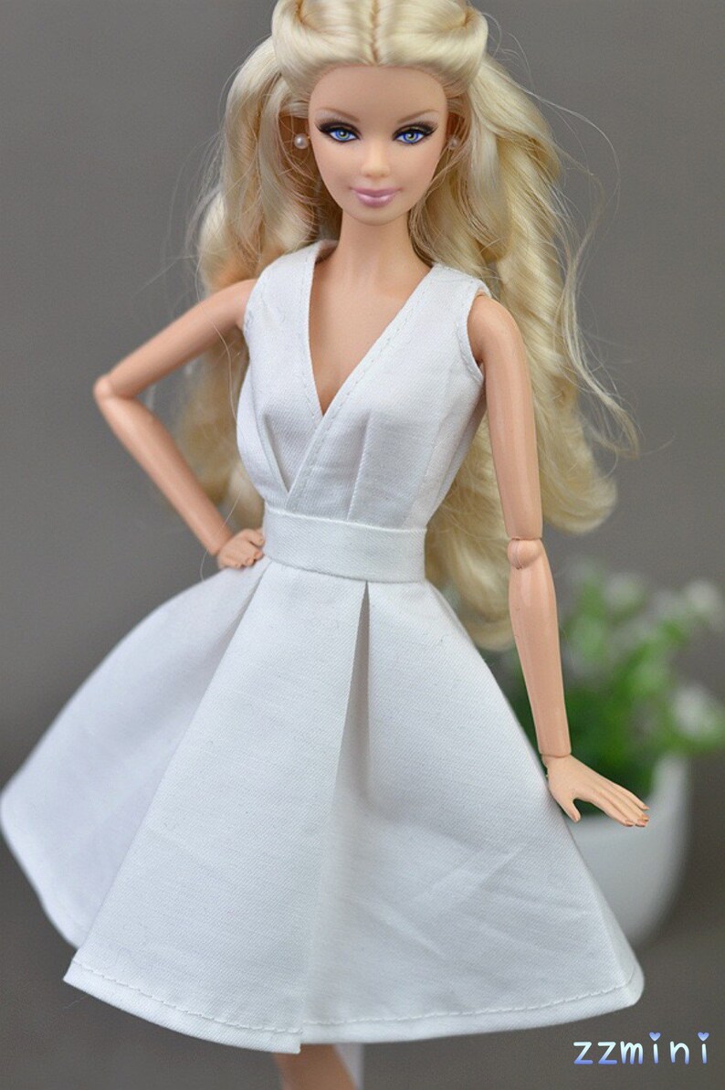 Fashion Doll Dress White Little Classical Evening Dress Etsy
