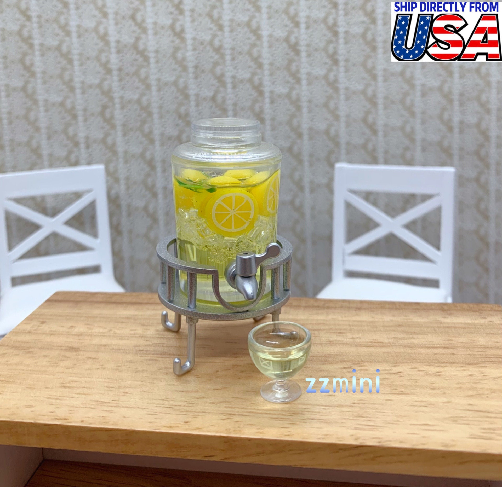 Clear Plastic Beverage Dispenser 1.2 Gallon Lemon Printed Sun Tea Jar Jug  Blue