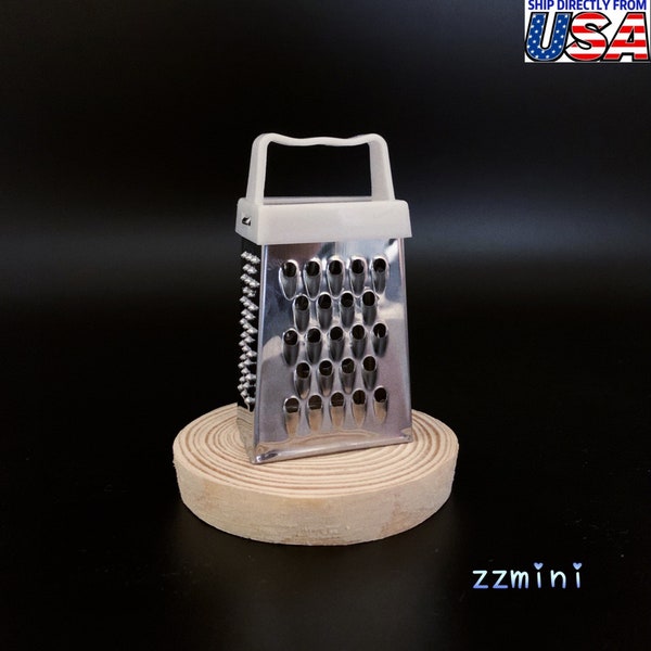 Real Mini Cooking Dollhouse Miniature Stainless Steel White Grater Cheese Potatoes Vegetables Tiny Mini Cooking Show Real Use