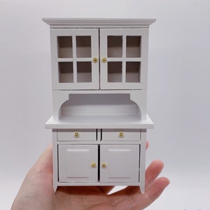 Dollhouse Miniature 1:12 Wood Display Cupboard Multipurpose Storage Cabinet Shelf Showcase Food Drink Bookcase Furniture