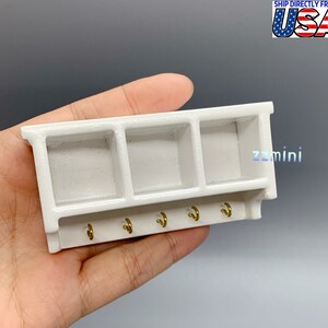 1/12 Dollhouse Miniatures White Cupboard Kitchen Storage Wall Mounted Kitchen Storage Door Kitchen Furniture Accessories