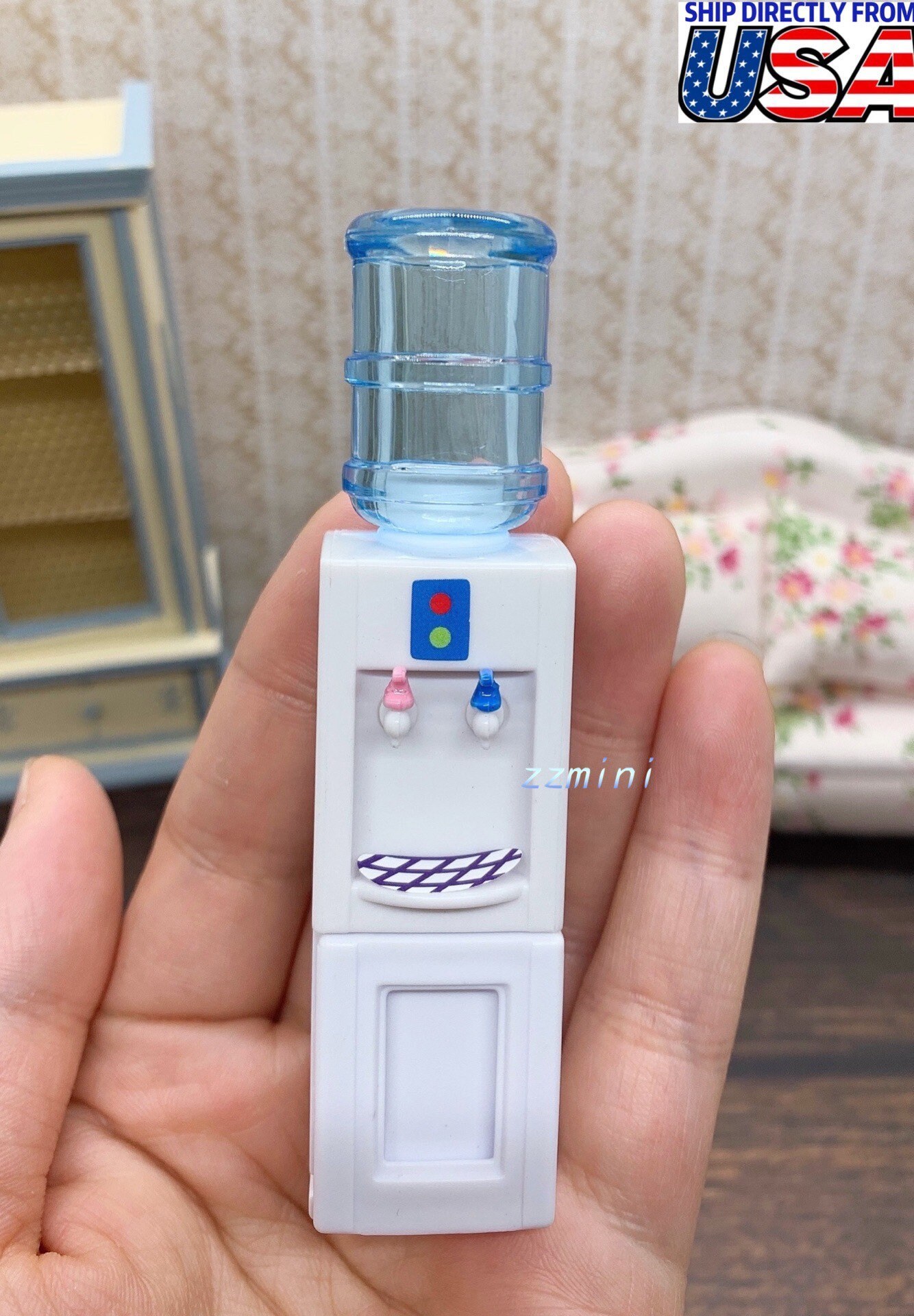 Miniatura Di Erogatore D'acqua Con Bottiglia Per Casa Delle Bambole – Scala 1:12, In Plastica, Multicolore