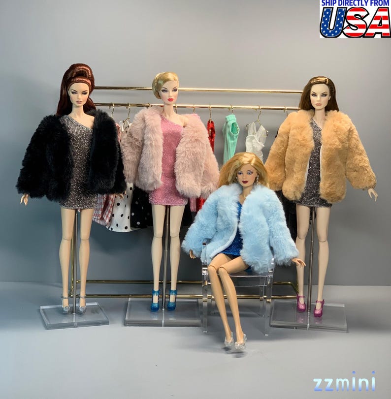 Artificial Fur Coat Dress Cloth For 11.5in Fashion Doll Fashion Royalty Integrity Poppy Parker NuFace 1/6 image 1